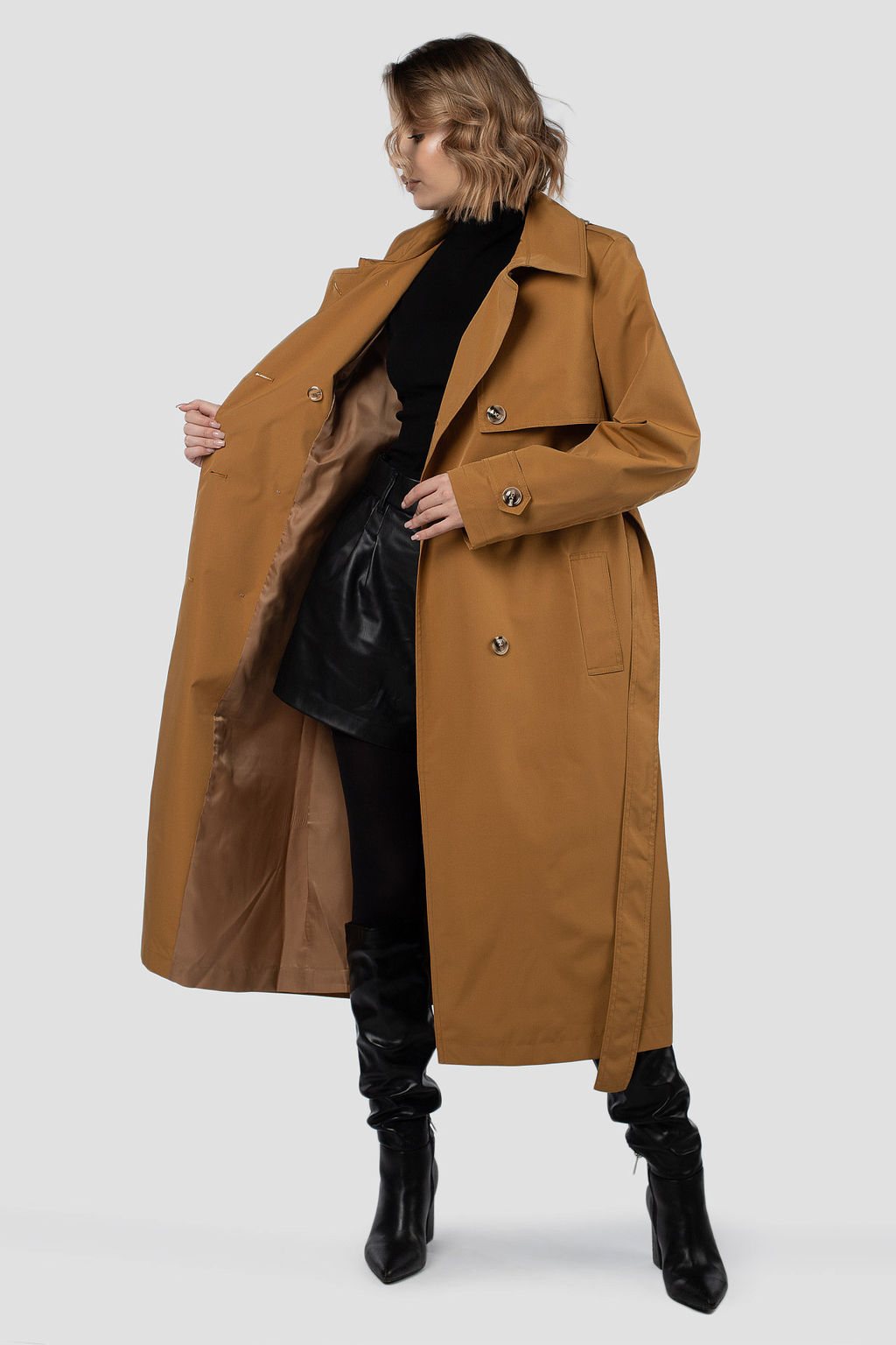 03-3379 Плащ женский (пояс) - El podio фото 2