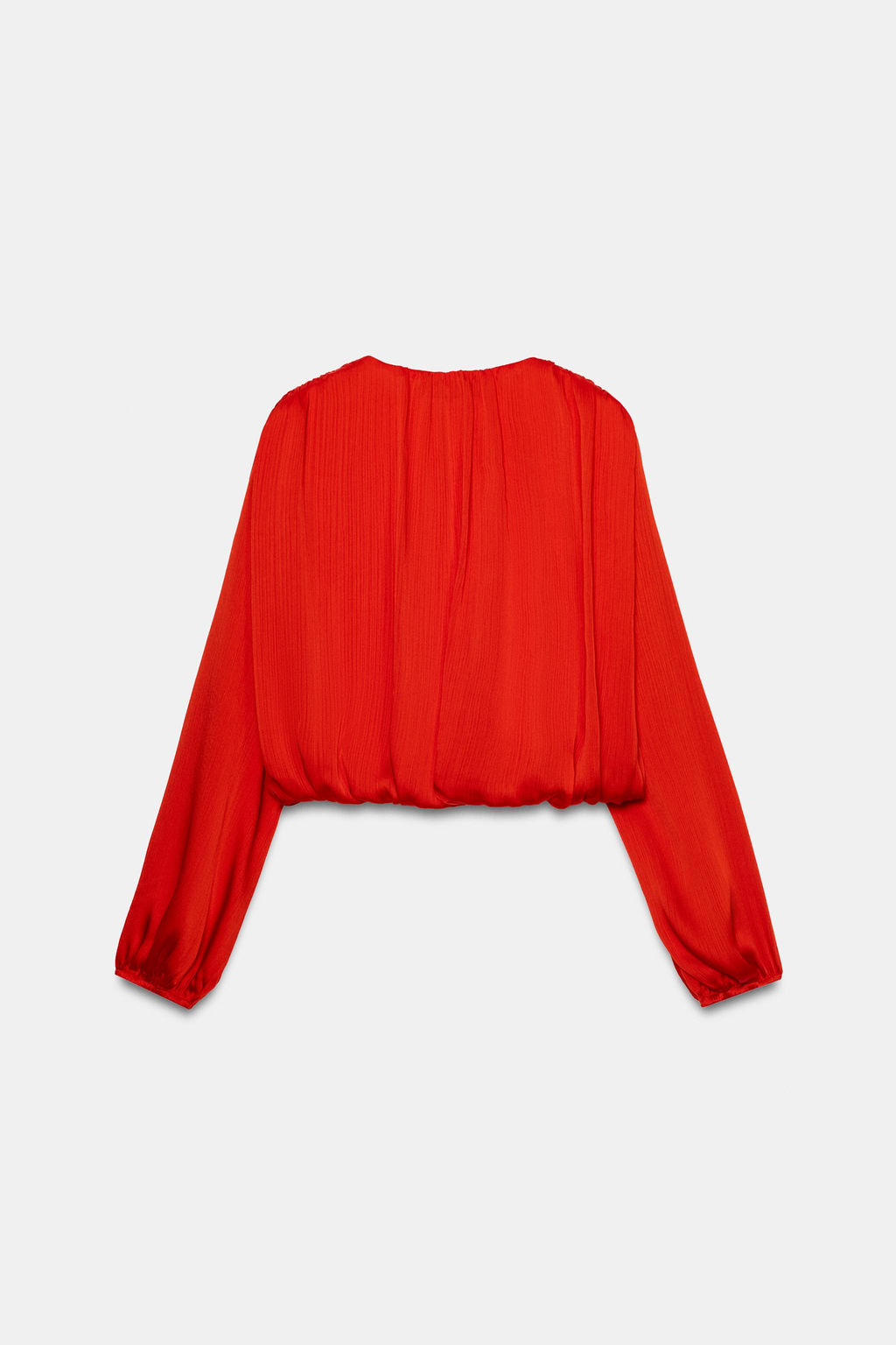 BLUSA GLOBO SATINADA / Rojo / Coral - Zara фото 6