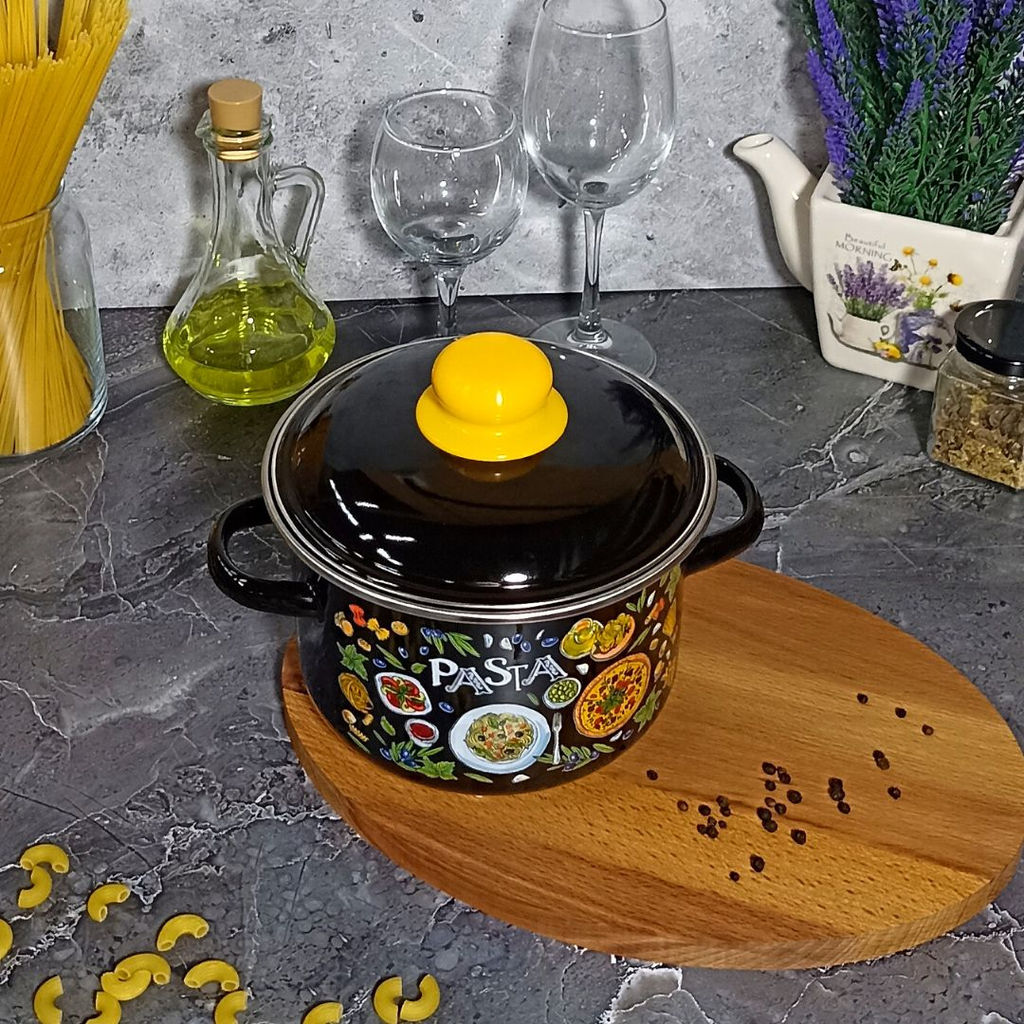 Кастрюля 2,0л цил. черн. Pasta 1RD161M - Стальэмаль фото 3