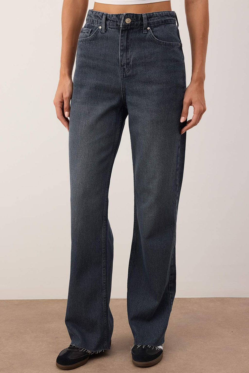 Mavi-Gri Yuksek Bel Genis Paca Wide Leg Jeans TWOAW26JE00113 - Trendyolmilla фото 6