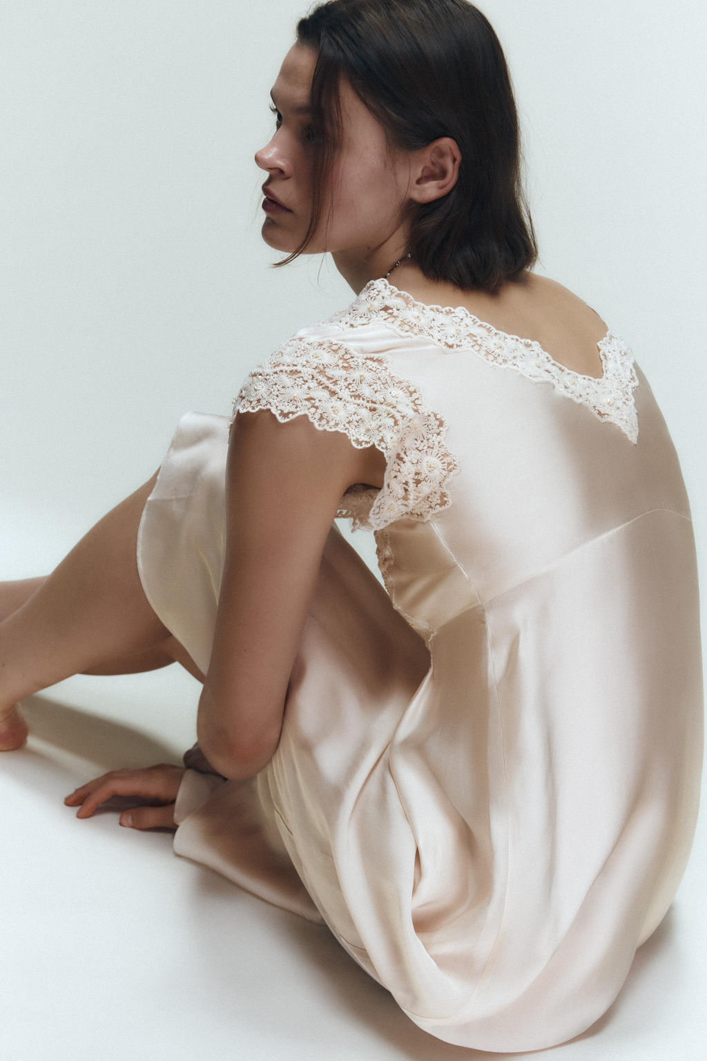 SATIN LACE CAMISOLE DRESS - Zara фото 2