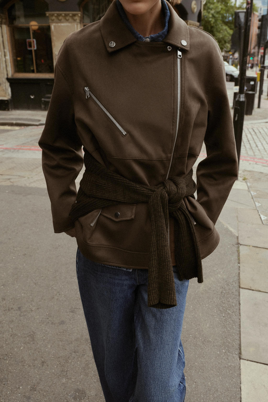 FAUX SUEDE BIKER JACKET - Zara фото 4