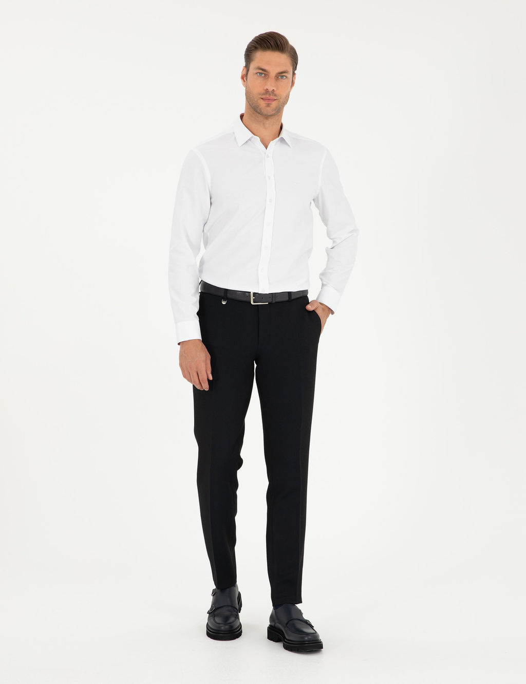 Beyaz Oxford Slim Fit Uzun Kollu G_mlek
