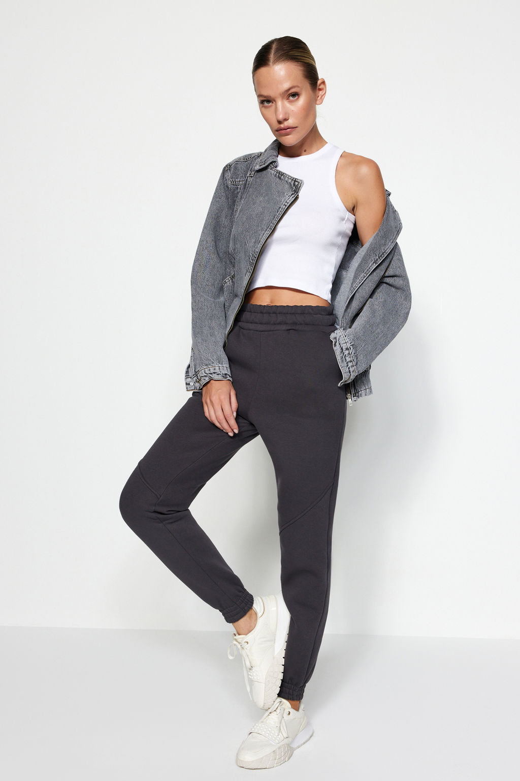 Antrasit Basic Jogger Kal?n Ici Polarl? Orme Esofman Alt? Pantolon TWOAW21EA0010