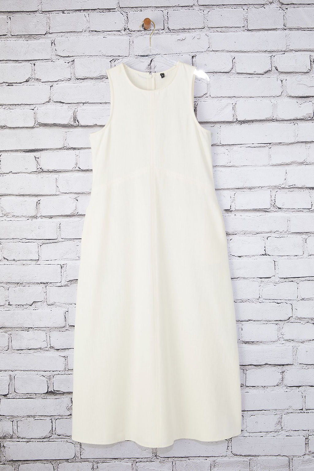 Trendyolmilla Kahverengi Keten Kar?s?ml? Duz Kesim Dikis ve Cep Detayl? Midi Dokuma Elbise TWOSS25EL00652 фото 5