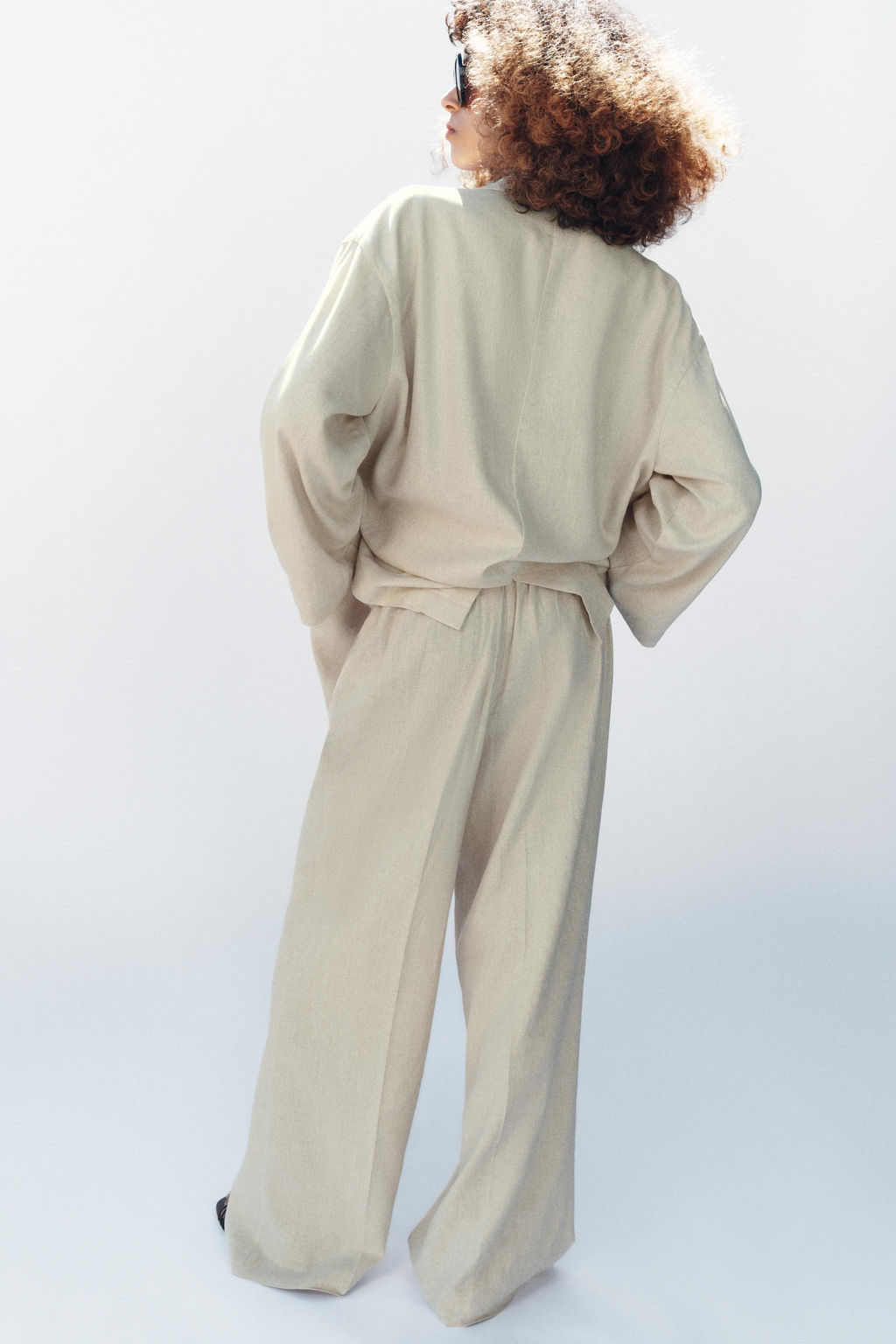 PANTAL?N RECTO LINO / Beige claro - Zara фото 7