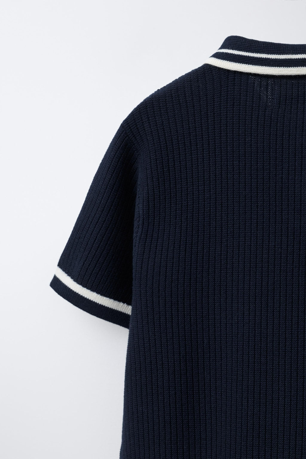 BASIC RIBBED KNIT POLO SHIRT - Zara фото 4