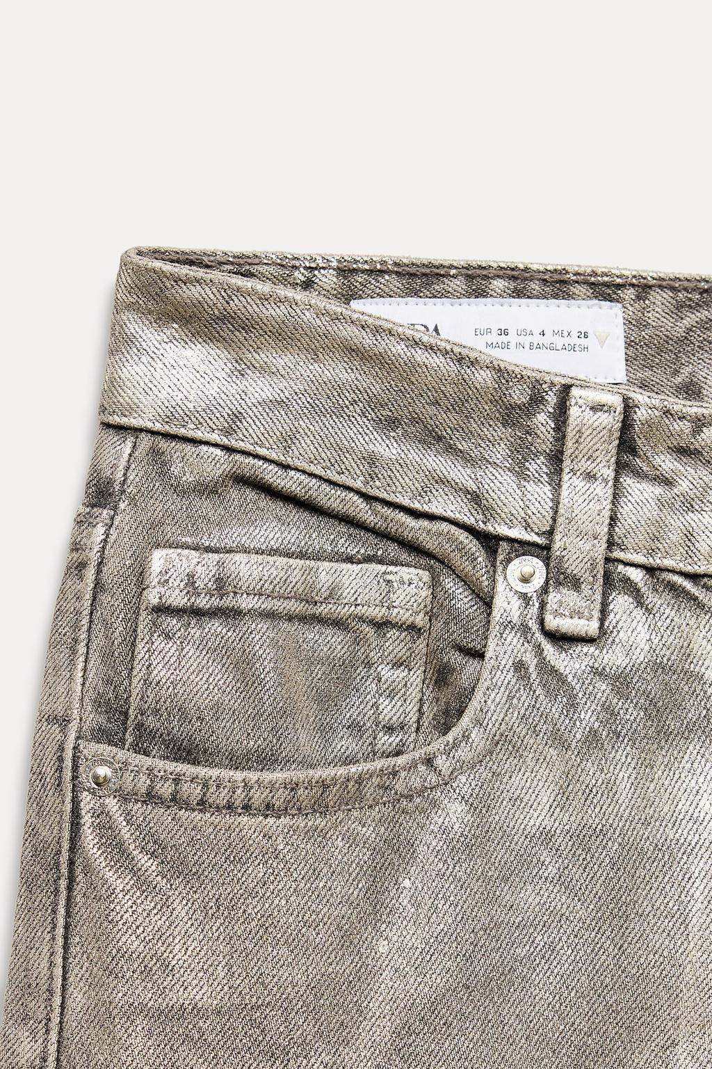 TRF LOOSE FOIL MID-WAIST JEANS - Zara фото 8