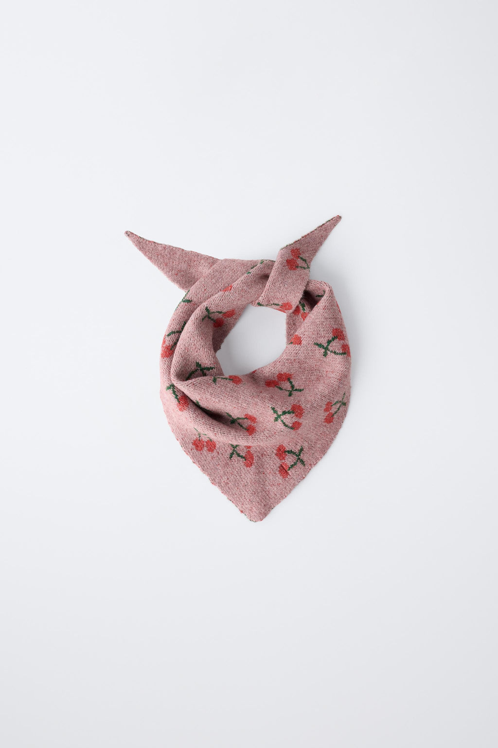 CHERRY TRIANGULAR KNIT SCARF