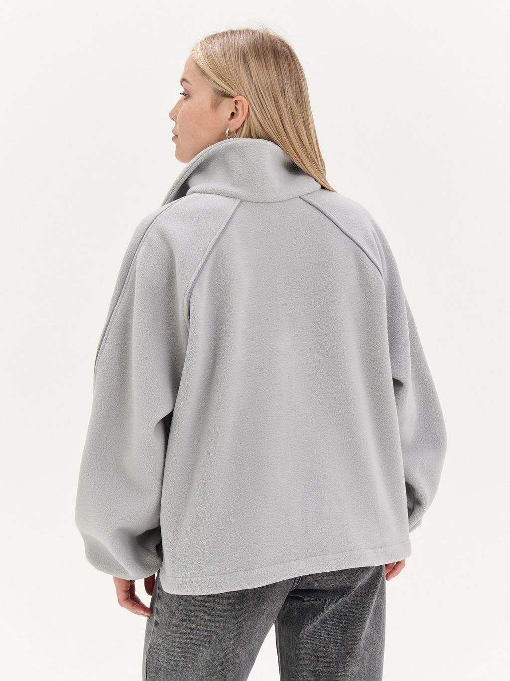 Олимпийка с контрастными окантовками и утяжкой "Серая" женская