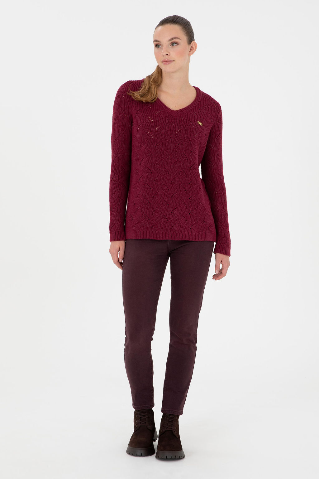 Женские бордовые джинсовые брюки Неожиданная скидка в корзине - U.s. polo assn фото 3