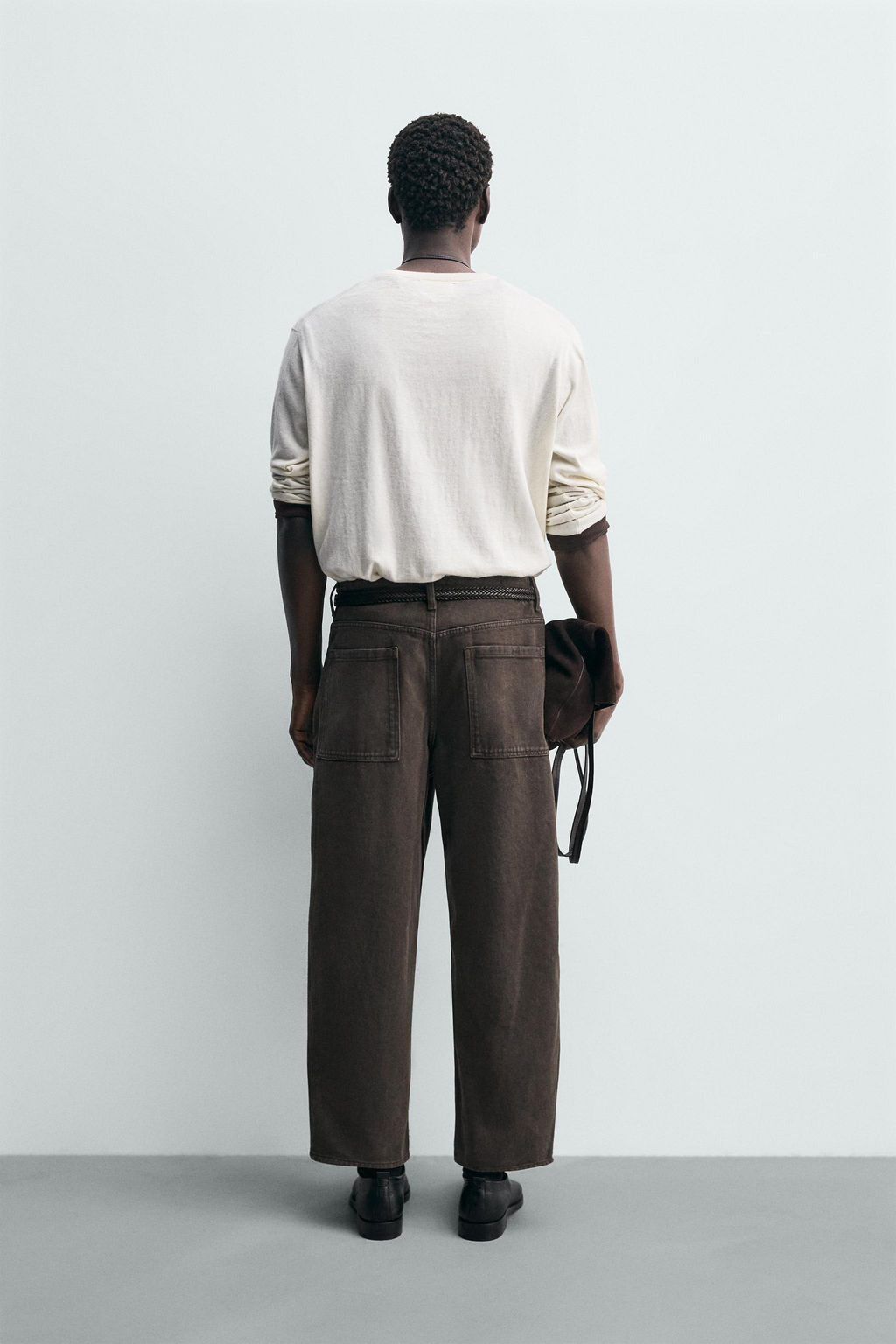 TAPERED WIDE-LEG JEANS - Zara фото 3