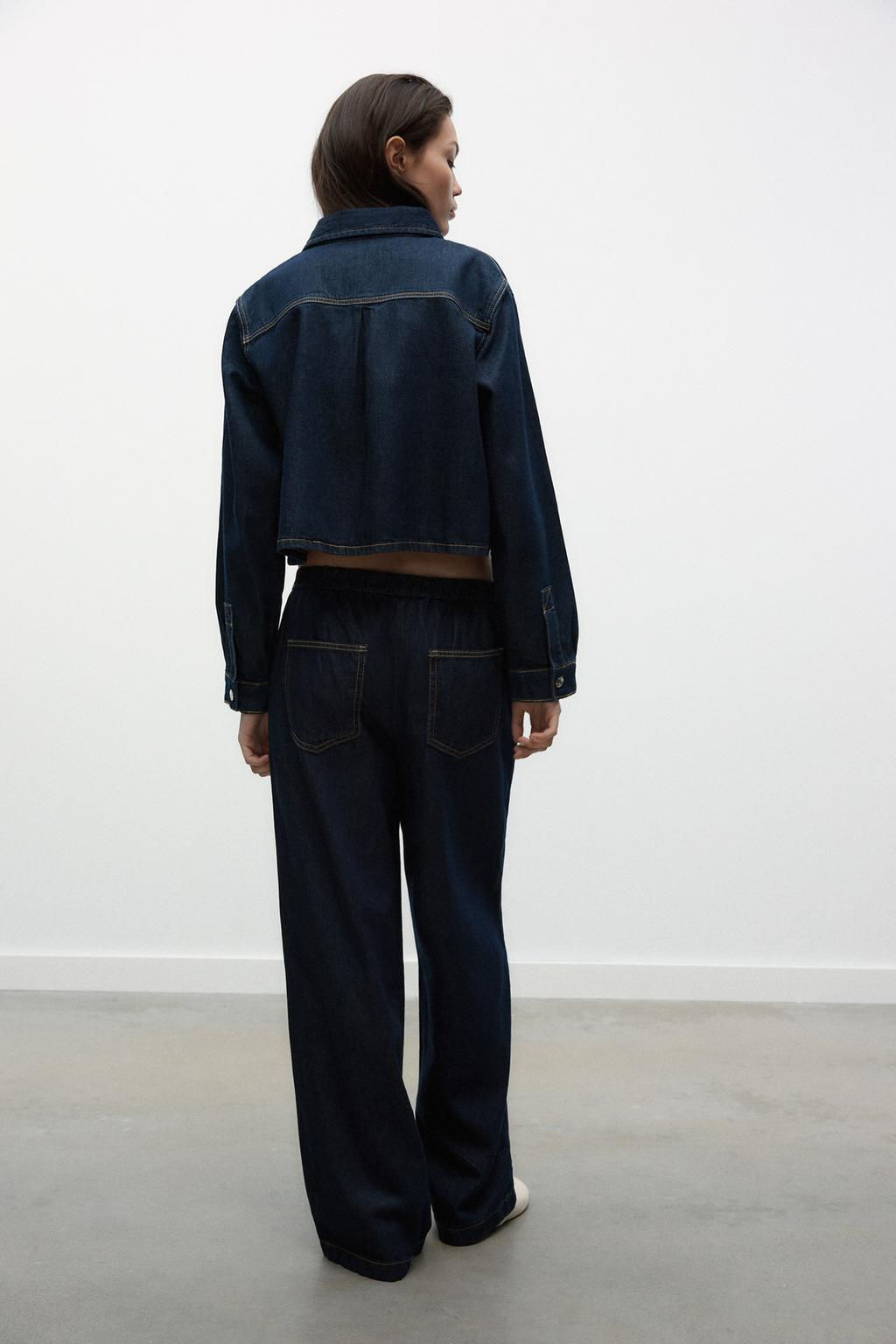 Z1975 MID-WAIST WIDE-LEG JOGGER JEANS - Zara фото 11