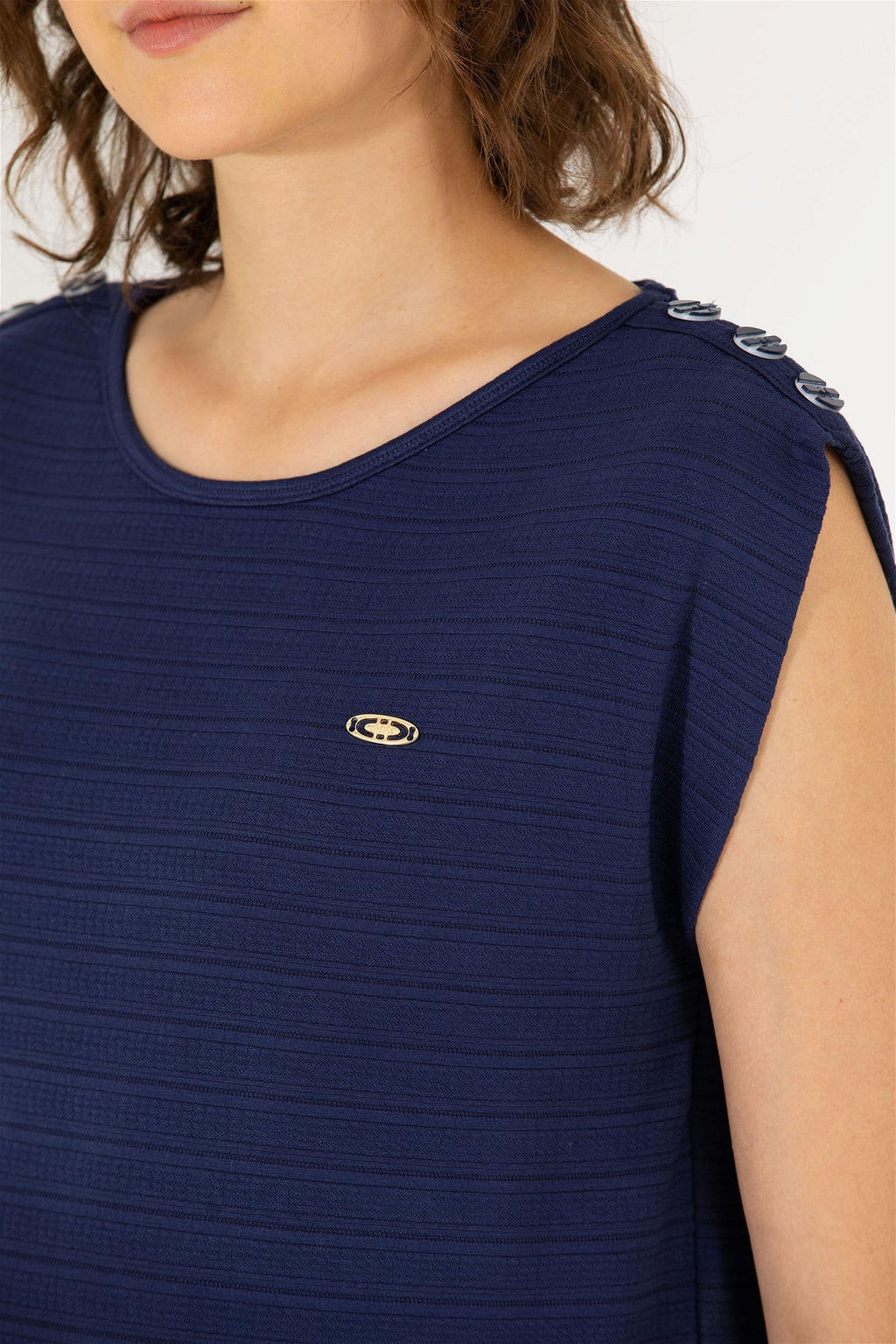 Женская темно-синяя футболка без рукавов с круглым вырезом Неожиданная скидка в корзине - U.s. polo assn фото 7