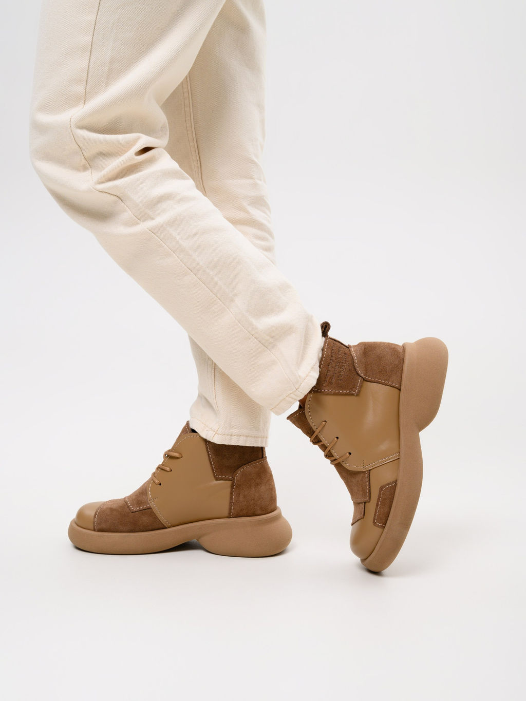 Ботинки EDART 305.927 ka. Круассан+коричневый капучино замша/байка - Ed'art фото 14