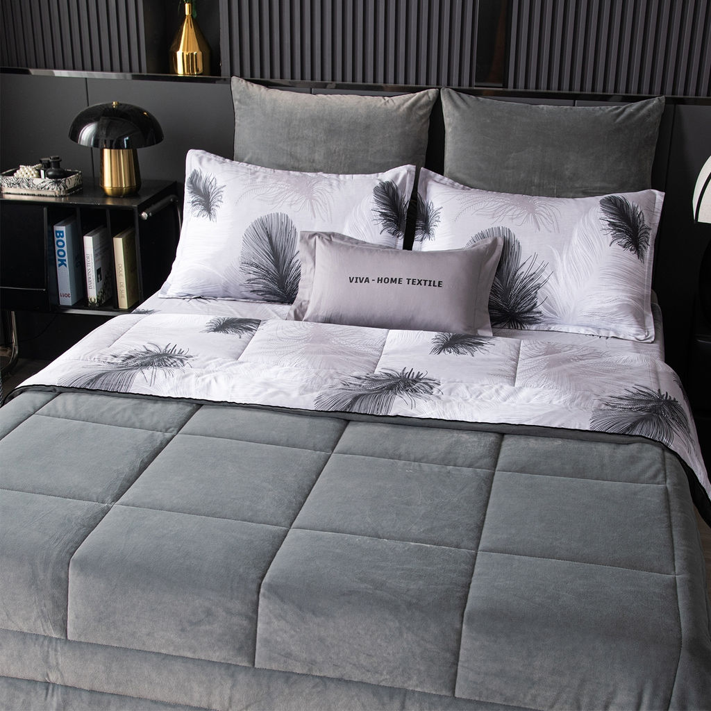 Комплект постельного белья Сатин Velouria Luxe с Одеялом VL013 Евро 4 Наволочки