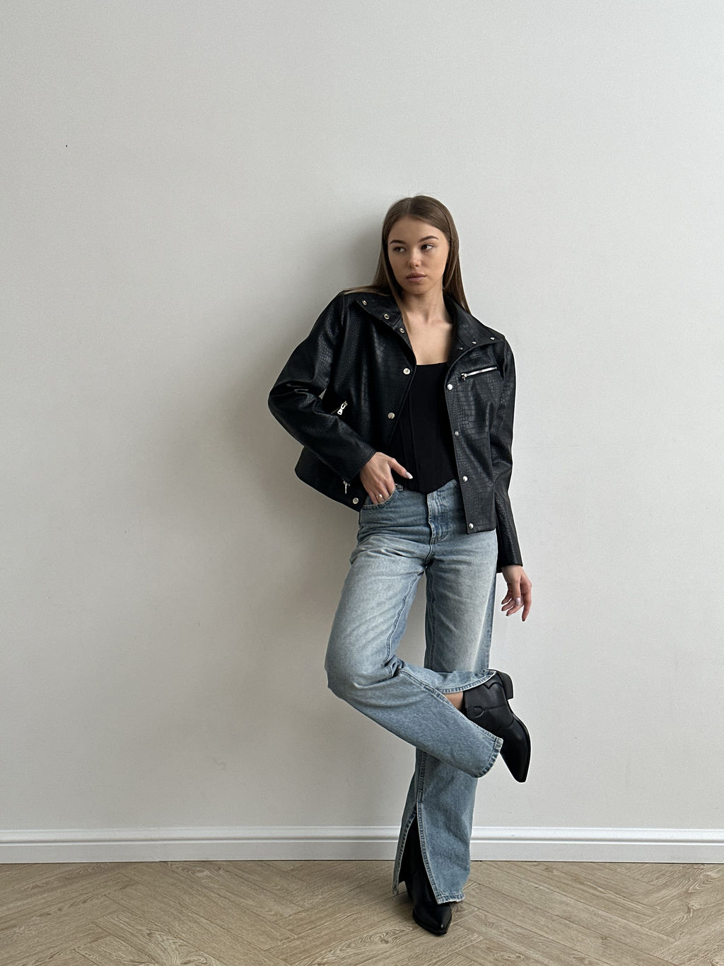 Куртка женская демисезонная 2001 (черный блестящий) - Kankan фото 5