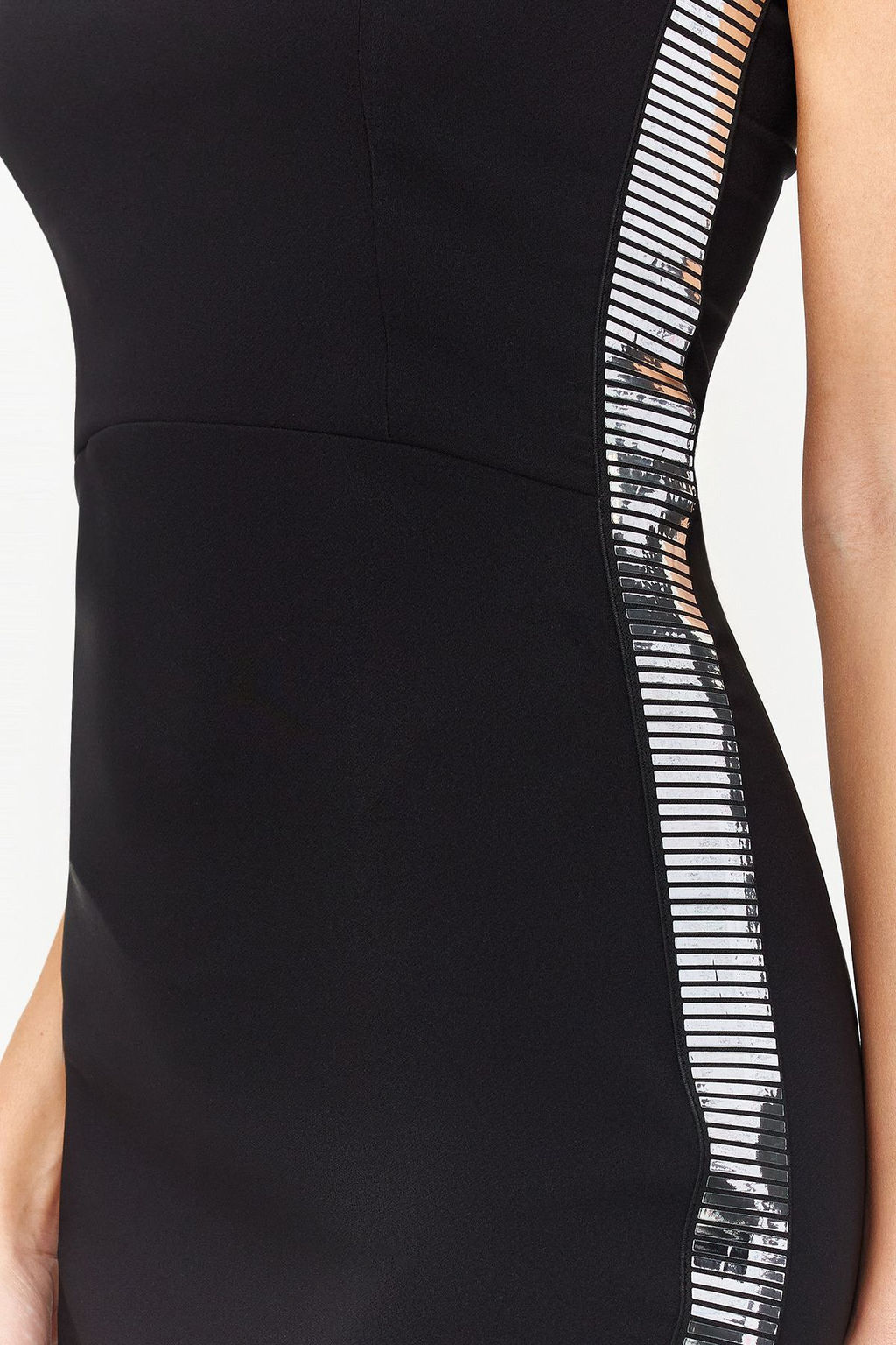 Siyah Vucuda Oturan Par?lt?l? Dokuma K?sa S?k Abiye Elbise TPRSS24EL00021 - Trendyolmilla фото 5