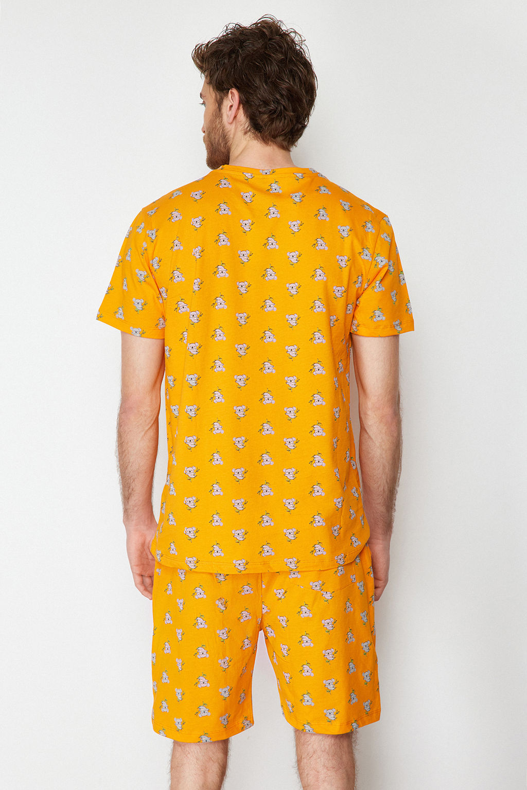 TRENDYOL MAN Turuncu %100 Pamuk Regular Fit Koala Bask?l? Orme Sortlu Pijama Tak?m? THMSS21PT1239 - Trendyolmilla фото 7