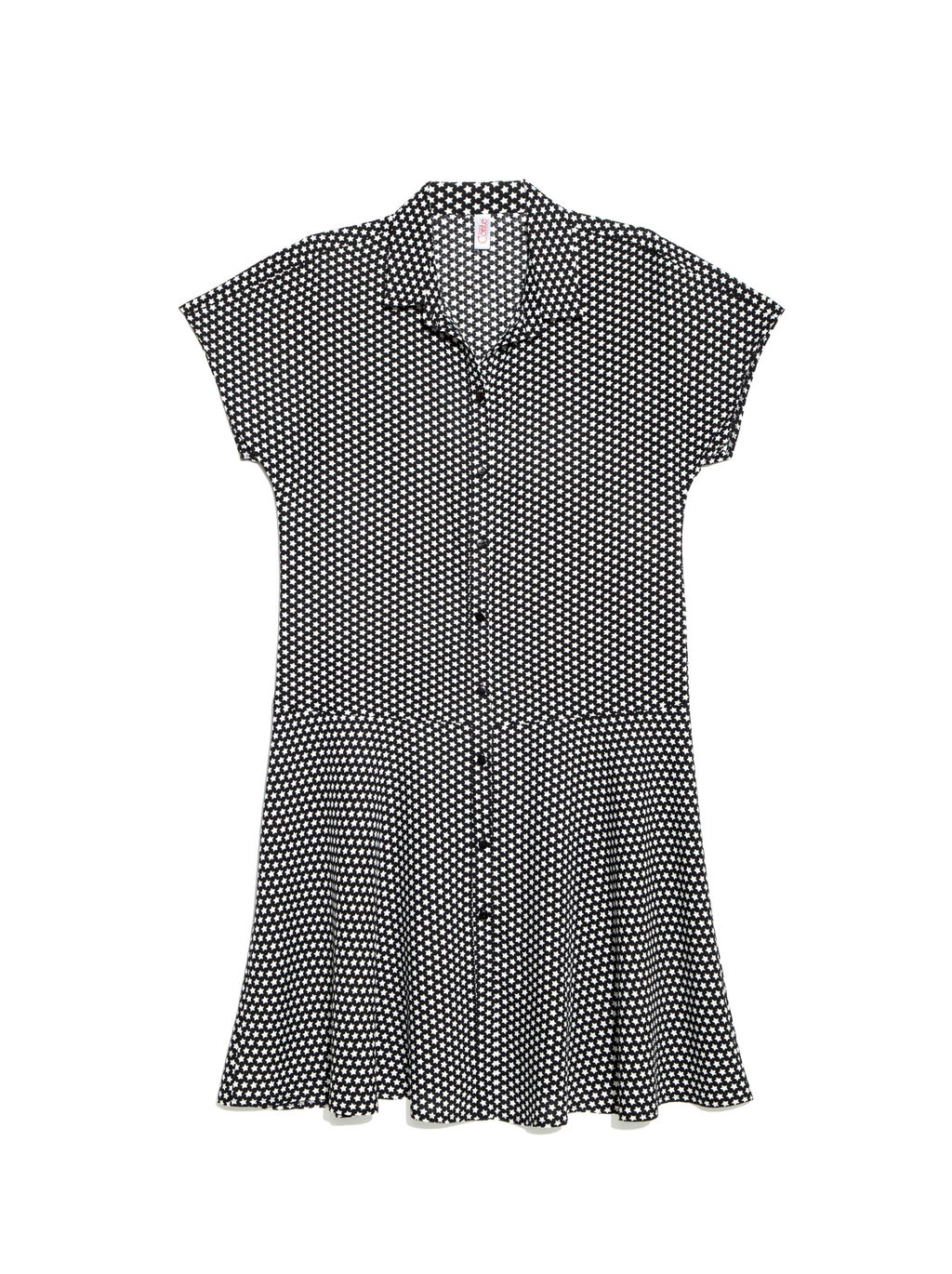 CONTE Легкое платье-рубашка с принтом звезды LPL 884 black mini star - Conte elegant фото 4