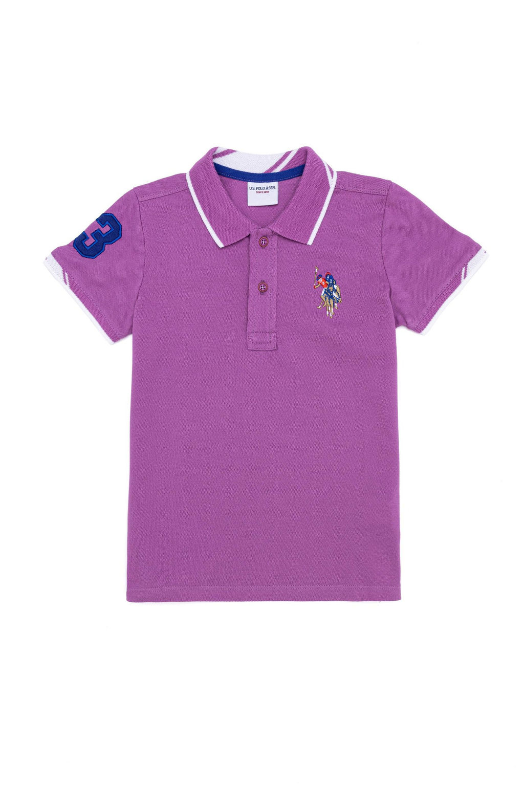 Фиолетовая футболка с воротником поло для мальчиков Basic - U.s. polo assn фото 5