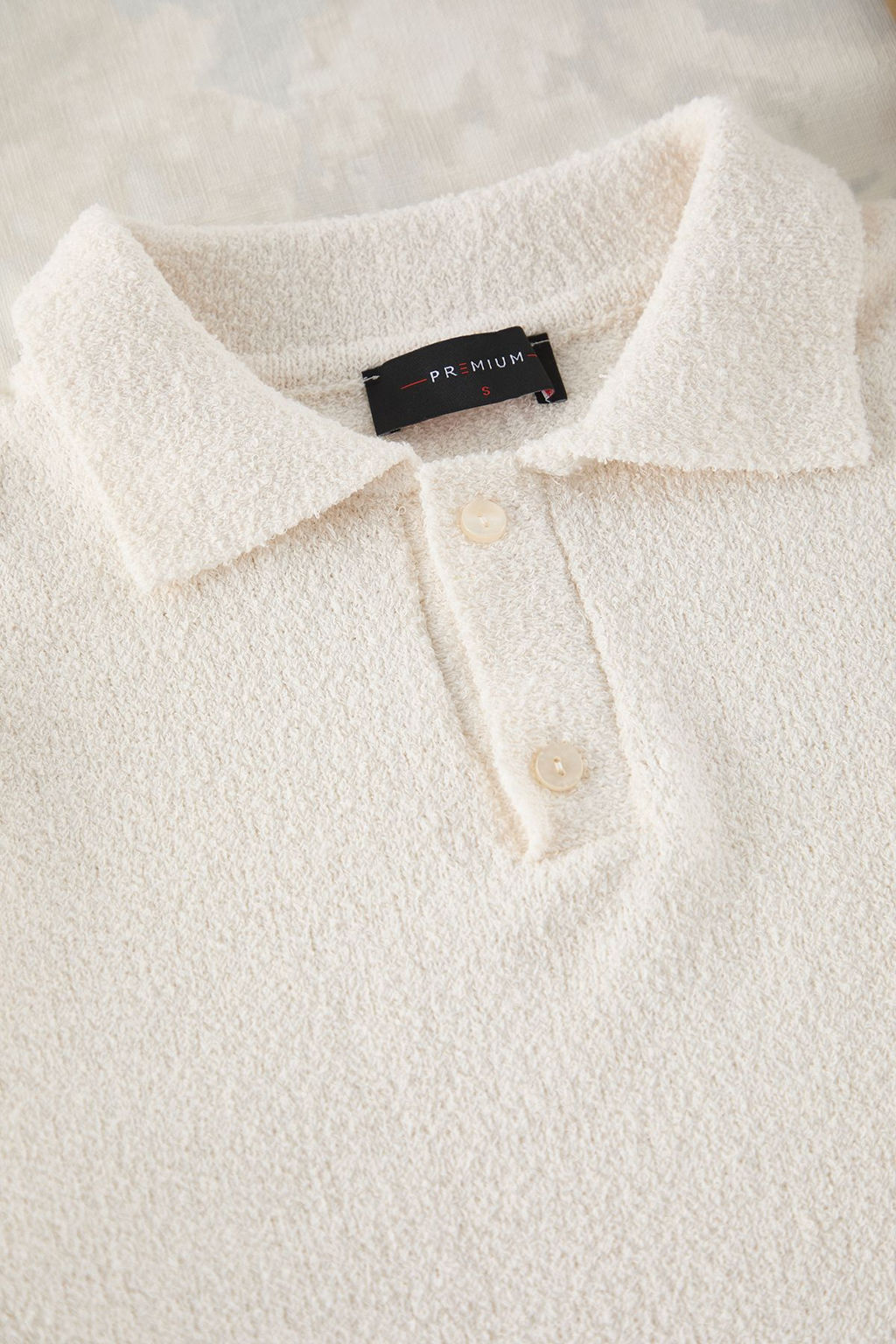 TRENDYOL MAN Ekru Regular Polo Yaka Dokulu Triko Kazak TMNAW25KZ00078 - Trendyolmilla фото 2