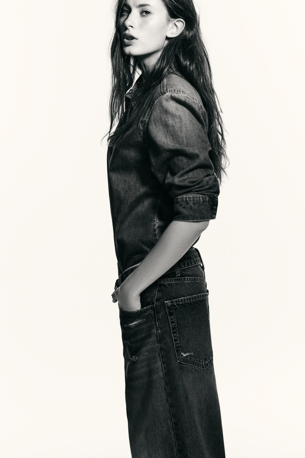 SHIRT-STYLE BODYSUIT WITH SHOULDER PADS