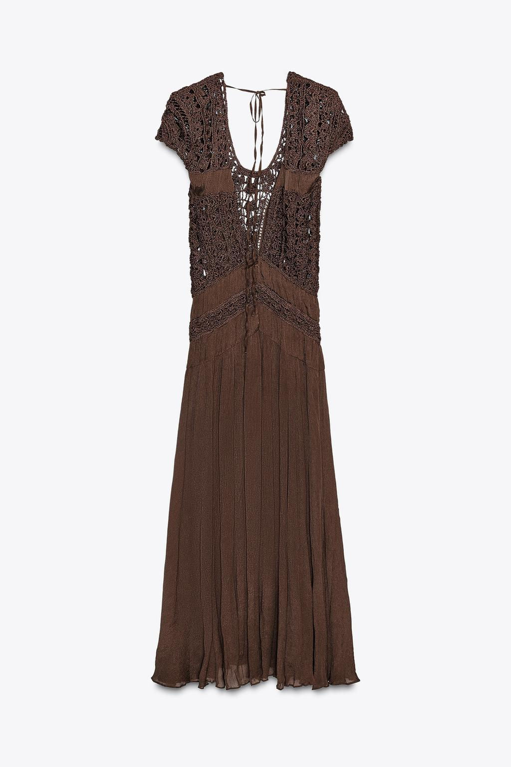 ZW COLLECTION COMBINED CROCHET DRESS - Zara фото 8