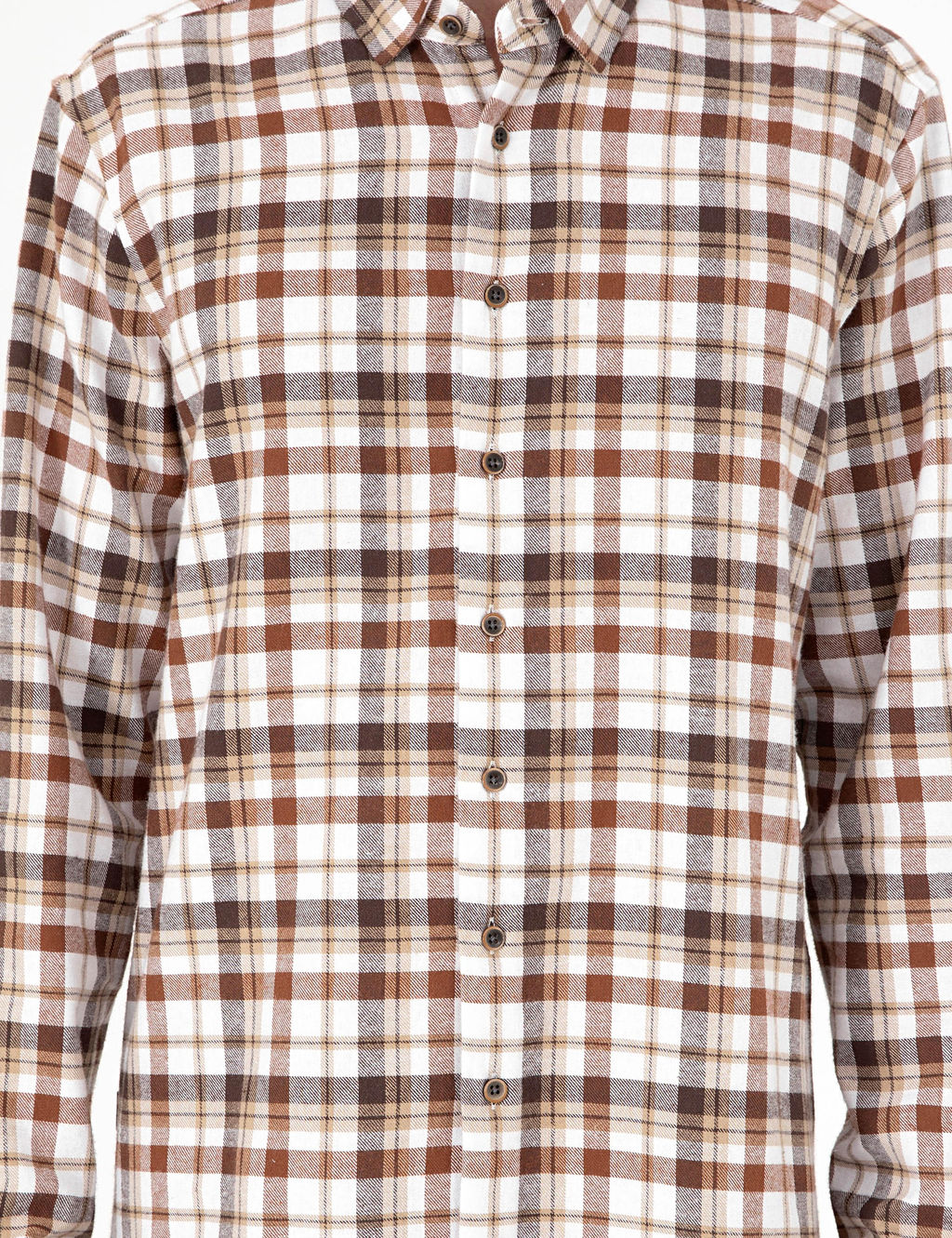 Kahverengi Regular Fit Kareli Uzun Kollu G_mlek - Pierre cardin фото 6