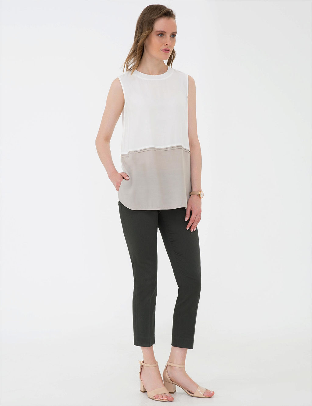 Ekru Regular Fit Kolsuz Bluz - Pierre cardin фото 5