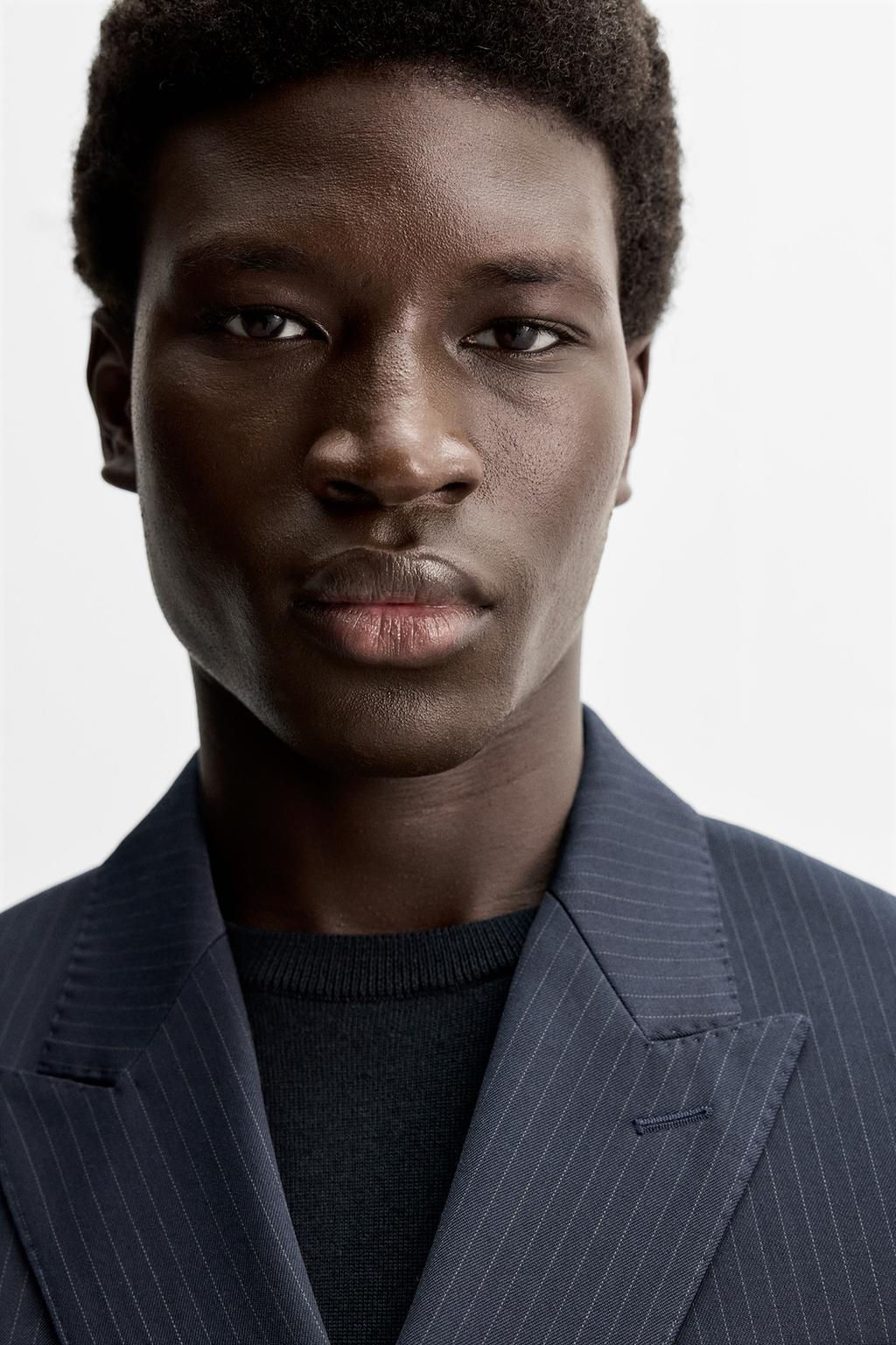 DIPLOMATIC STRIPE DOUBLE-BREASTED SUIT BLAZER - Zara фото 5