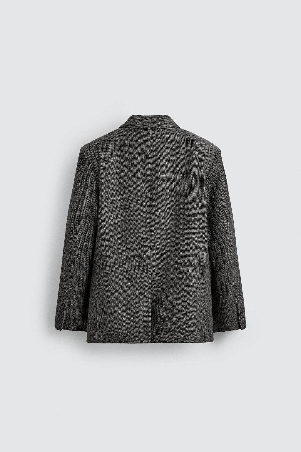 BLAZER TRAJE ESTRUCTURA ESPIGA CON LANA / Gris - Zara фото 8