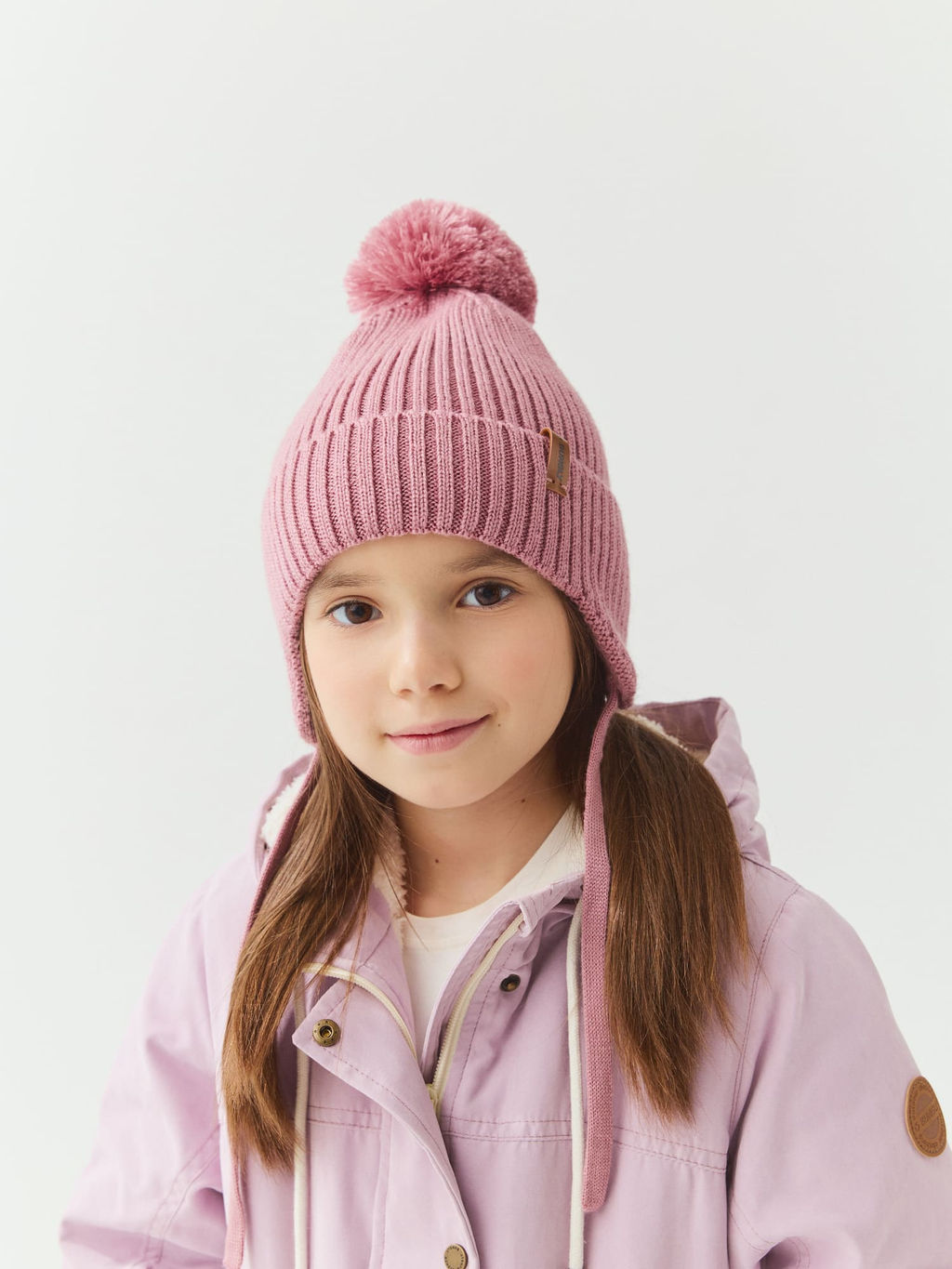 Шапка из смесовой шерсти Пудра на завязках - Bungly фото 2