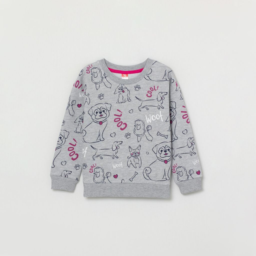 CRB wear/CWKG 62809-11-282 Джемпер модель свитшот для девочки, светло-серый меланж/Ex.Cherubino  фото 4
