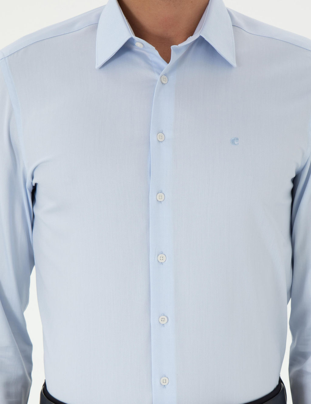 Голубая зауженная рубашка с длинным рукавом - Cacharel фото 6
