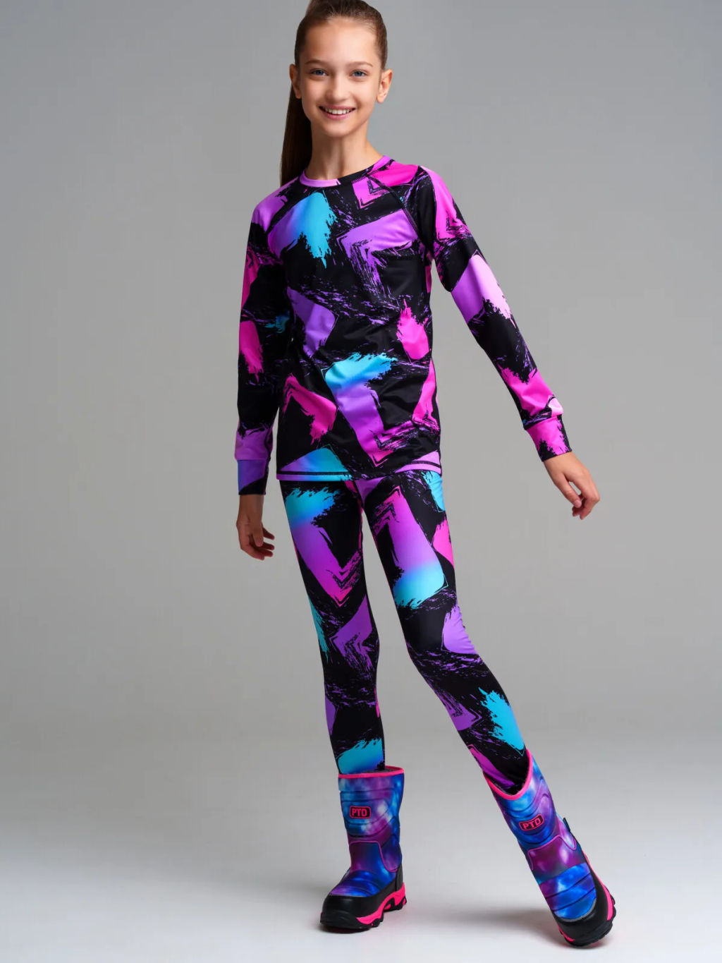 32321143 Термокомплект трикотажный для девочек: брюки, толстовка для эпизодического использования - Playtoday фото 2