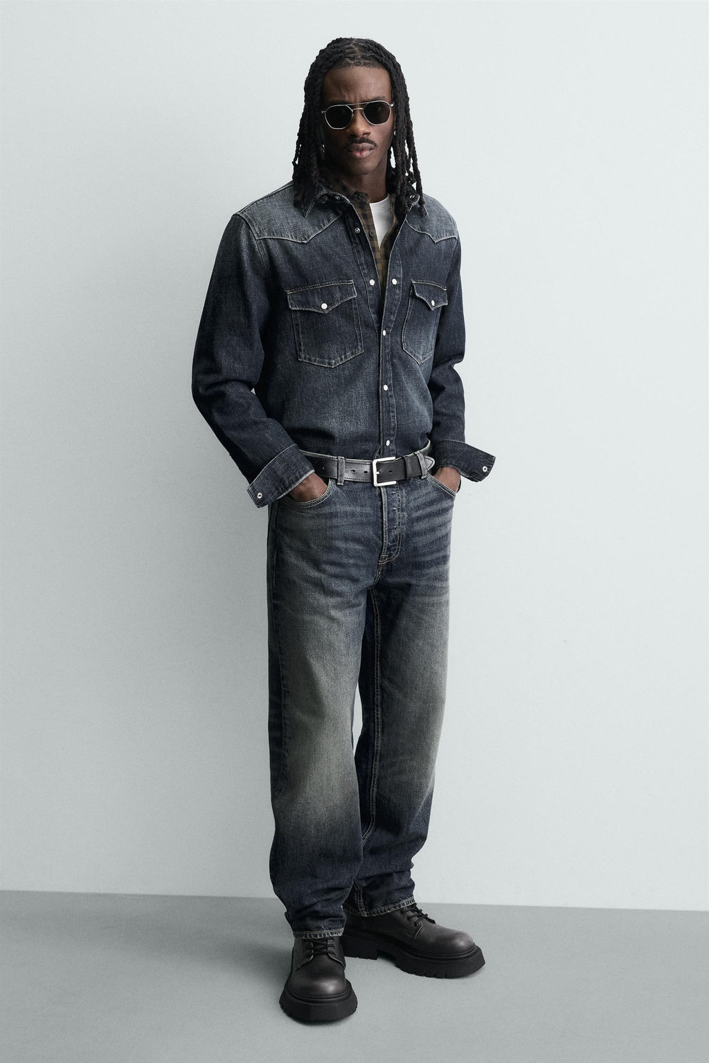 DISTRESSED CHUNKY LACE-UP BOOTS - Zara фото 2