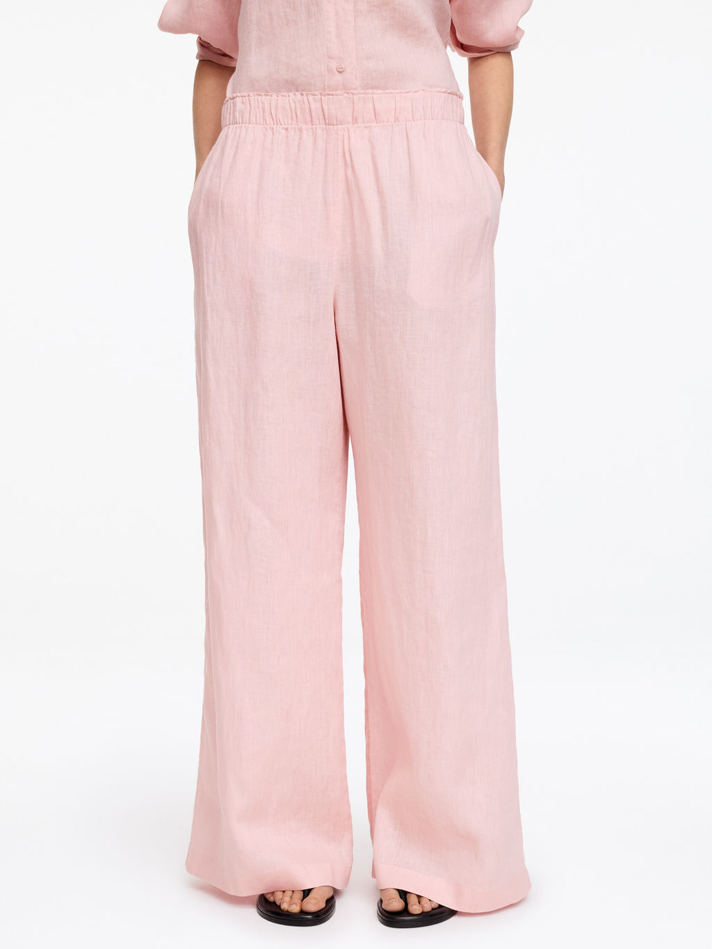 Pantalones de lino anchos - H&m фото 9