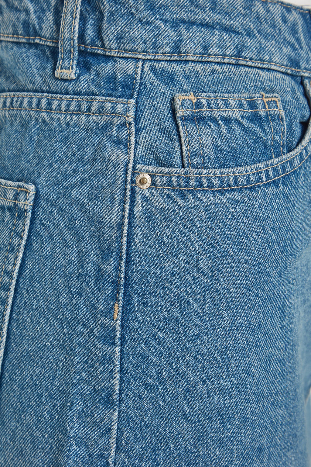 TRENDYOLMILLA Mavi Y?rtmacl? Midi Denim Etek TWOAW24ET00086 фото 7