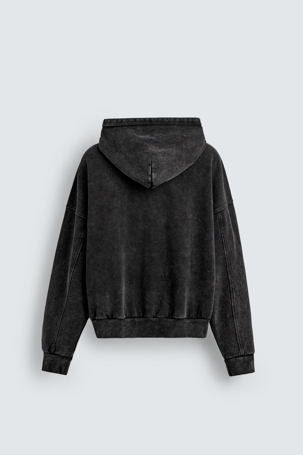 SUDADERA LAVADA CREMALLERA CAPUCHA / Gris oscuro - Zara фото 8
