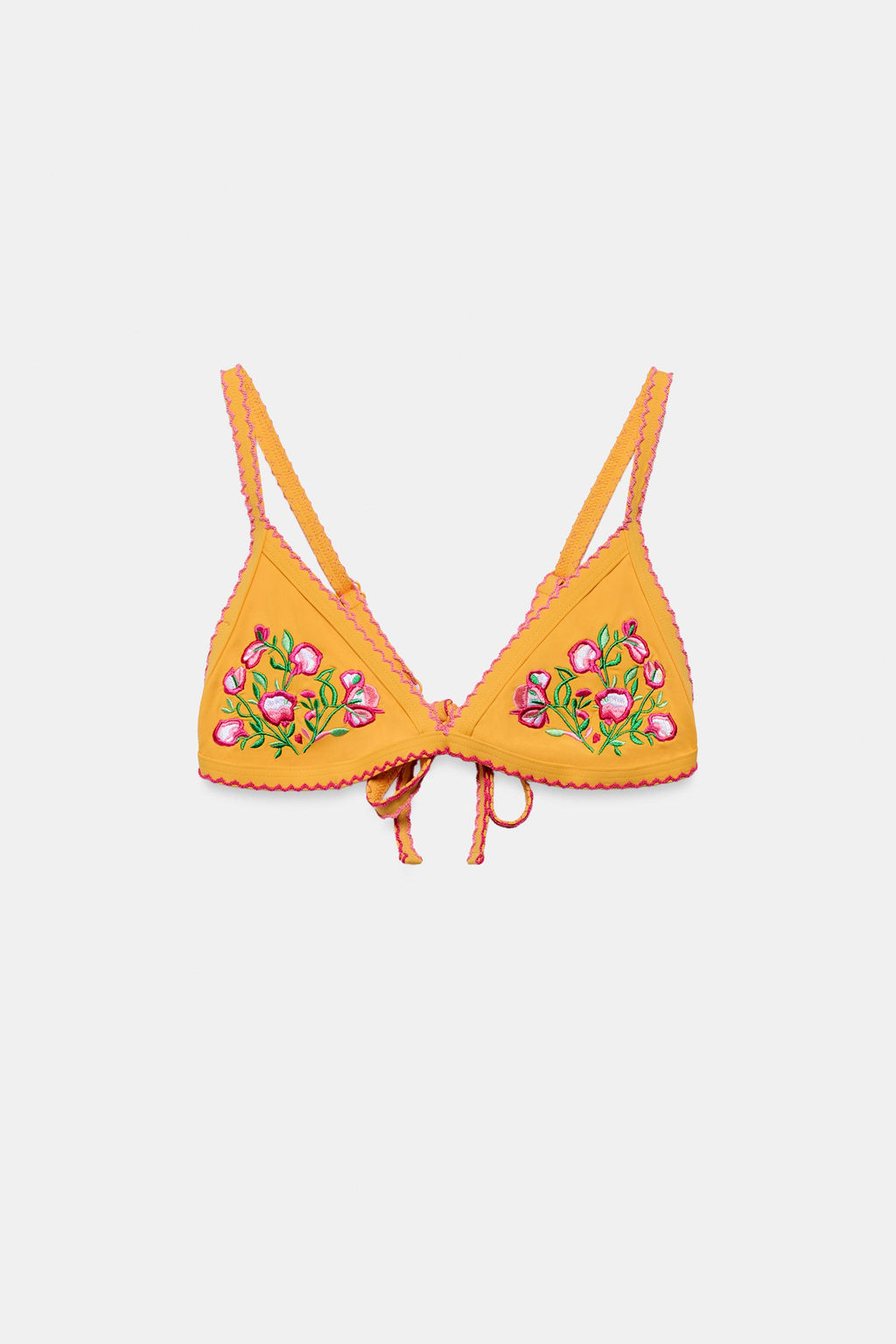 TOP BIKINI BORDADOS FLORES / Amarillo - Zara фото 7