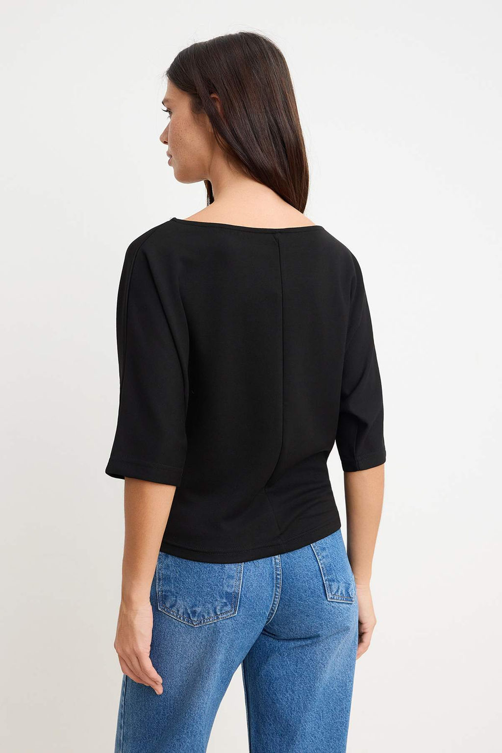 Antrasit Relaxed Kay?k Yaka Yarasa Kol Truvakar Crop Soft Touch Orme Bluz TWOSS26BZ00059 - Trendyolmilla фото 20