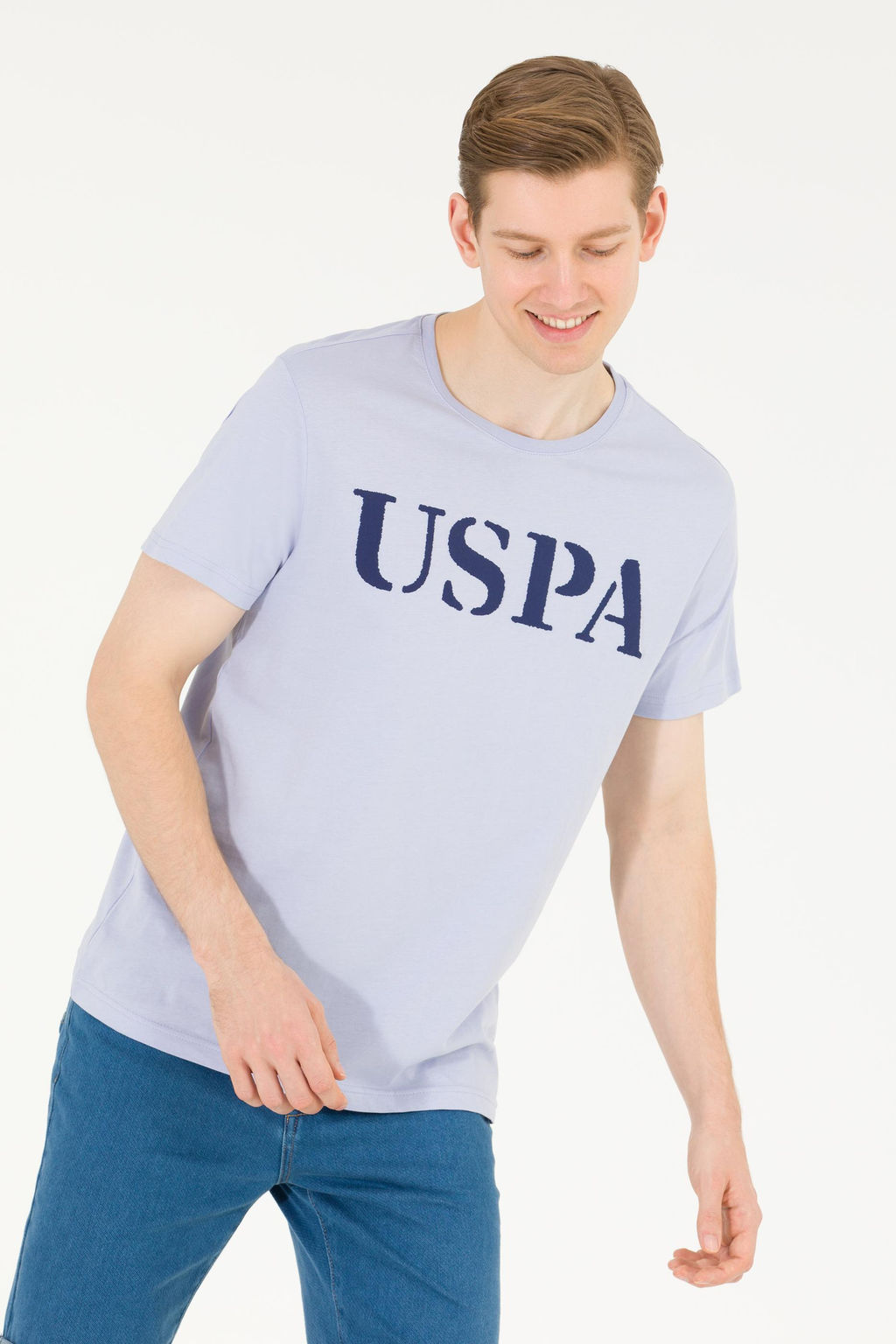 Мужская синяя футболка с круглым вырезом Basic - U.s. polo assn фото 2