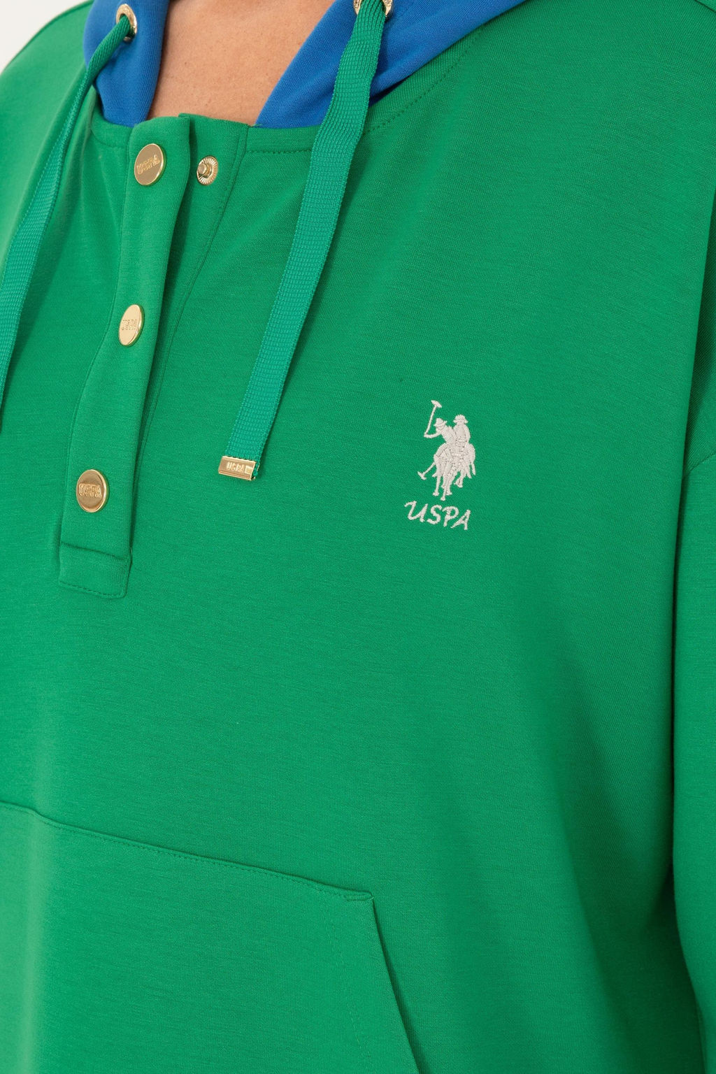 Женская зеленая толстовка с капюшоном Неожиданная скидка в корзине - U.s. polo assn фото 7