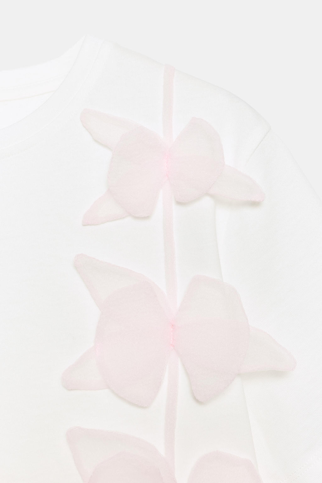 CAMISETA FLOR RELIEVE / Blanco - Zara фото 8