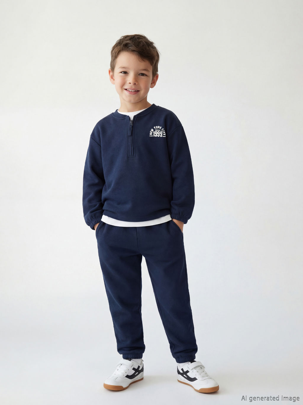 New York Bask?l? Erkek ?ocuk Kal?n E?ofman Tak?m