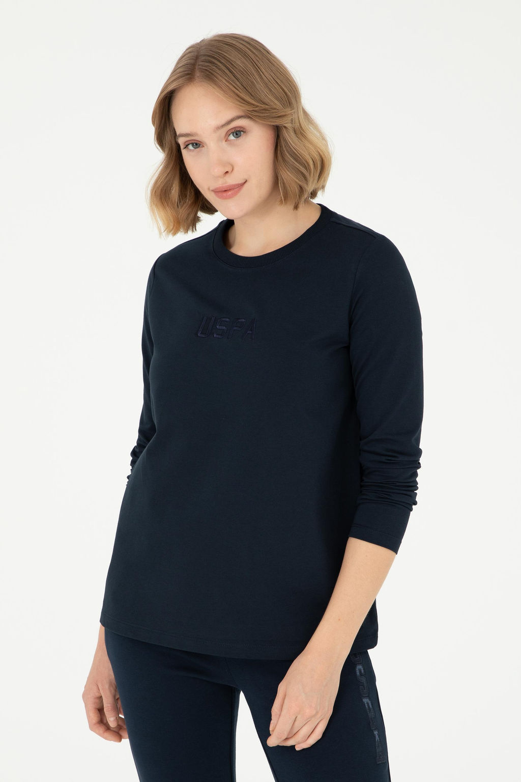 Женский темно-синий свитшот