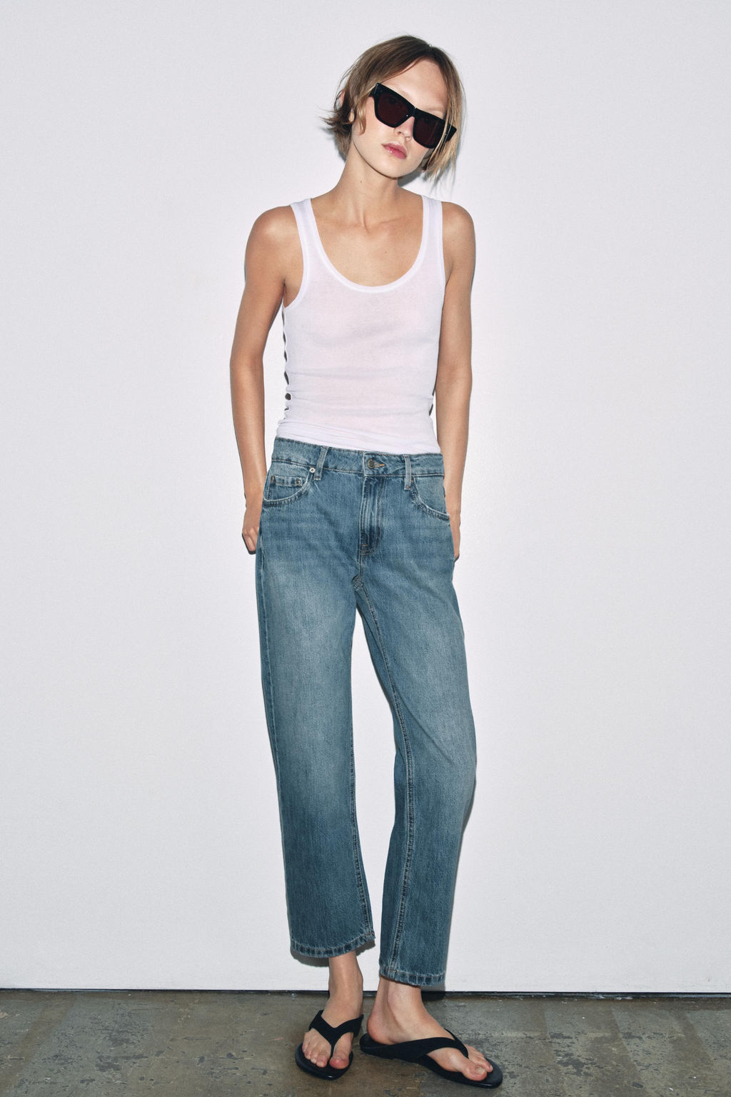 JEANS ZW COLLECTION CIGARRETE TIRO MEDIO / Azul medio - Zara фото 12