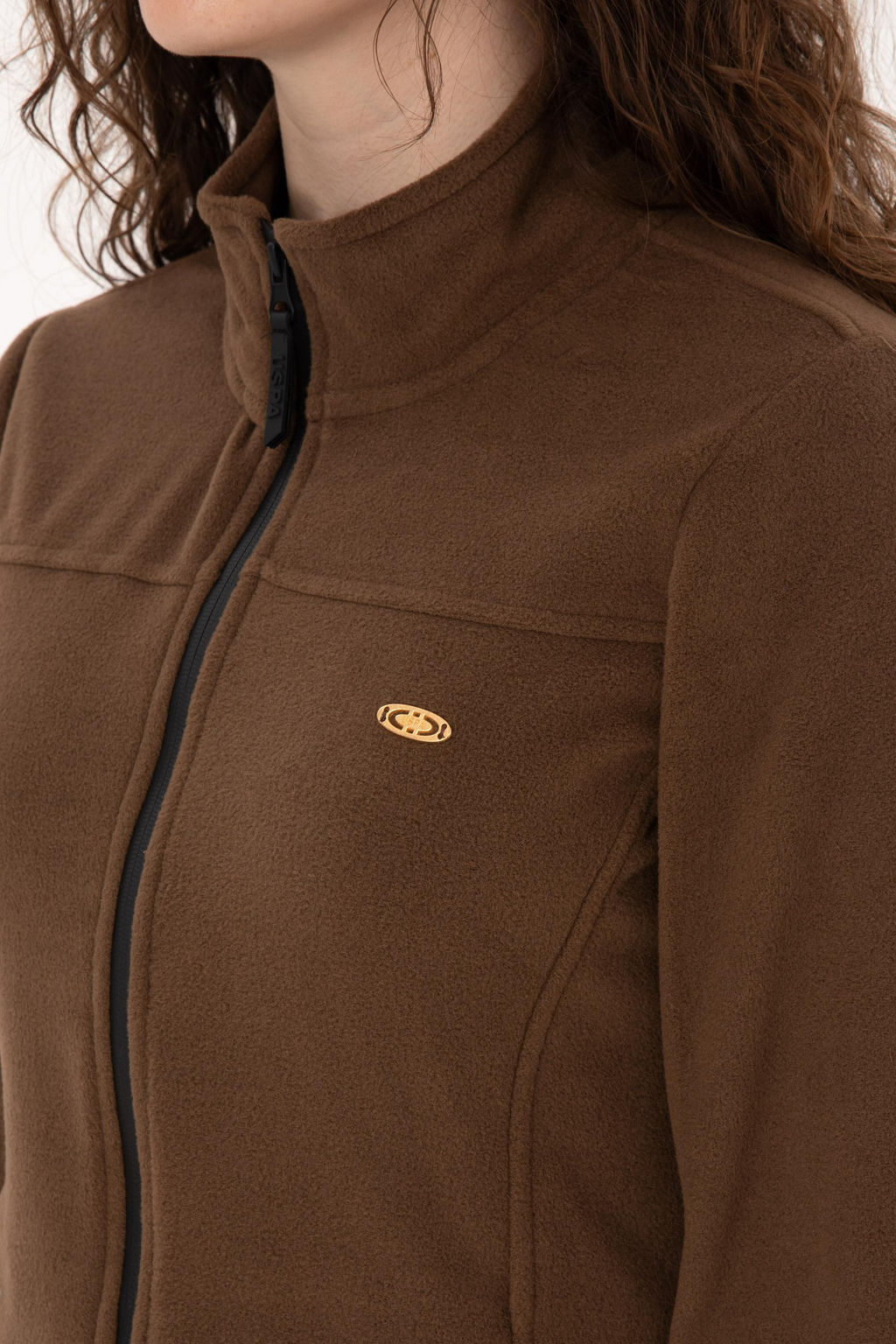 Kad_n Kahverengi Fermuarl_ Dik Yaka Polar Sweatshirt - U.s. polo assn фото 7