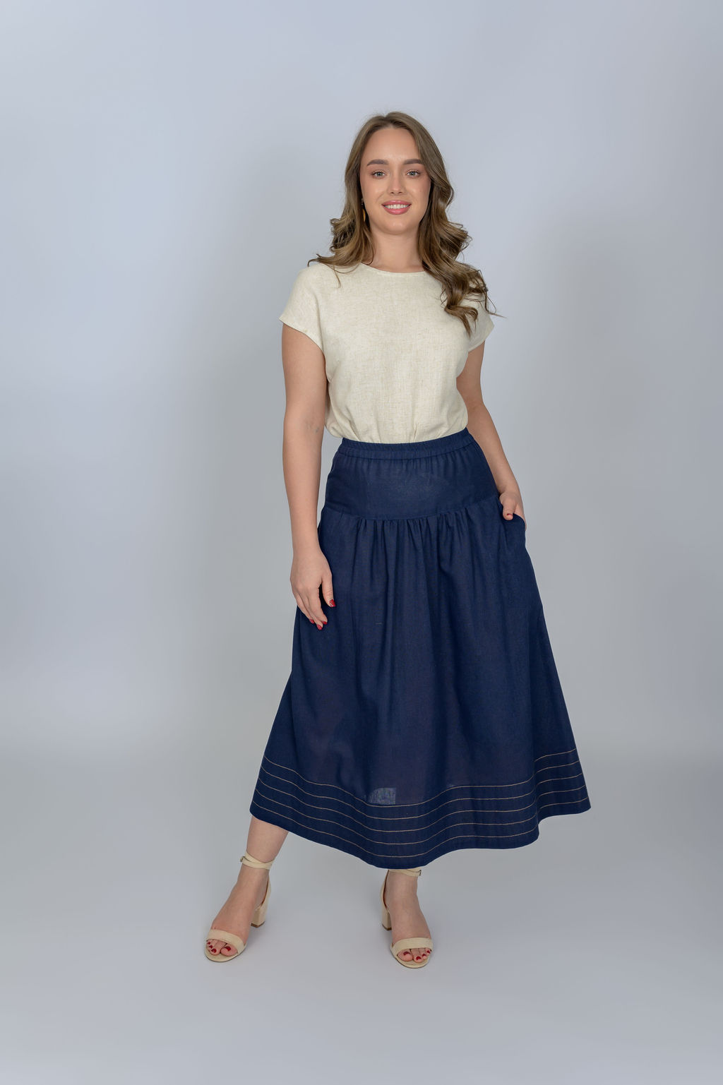 Юбка  70% лен+30% хлопок